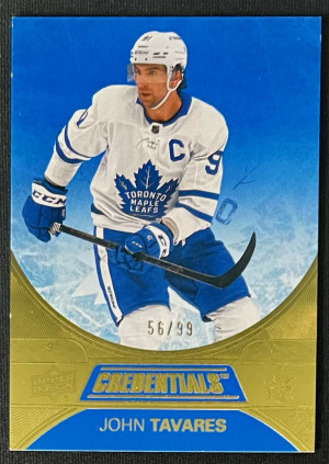 2021-22 Credentials John Tavares /99 front
